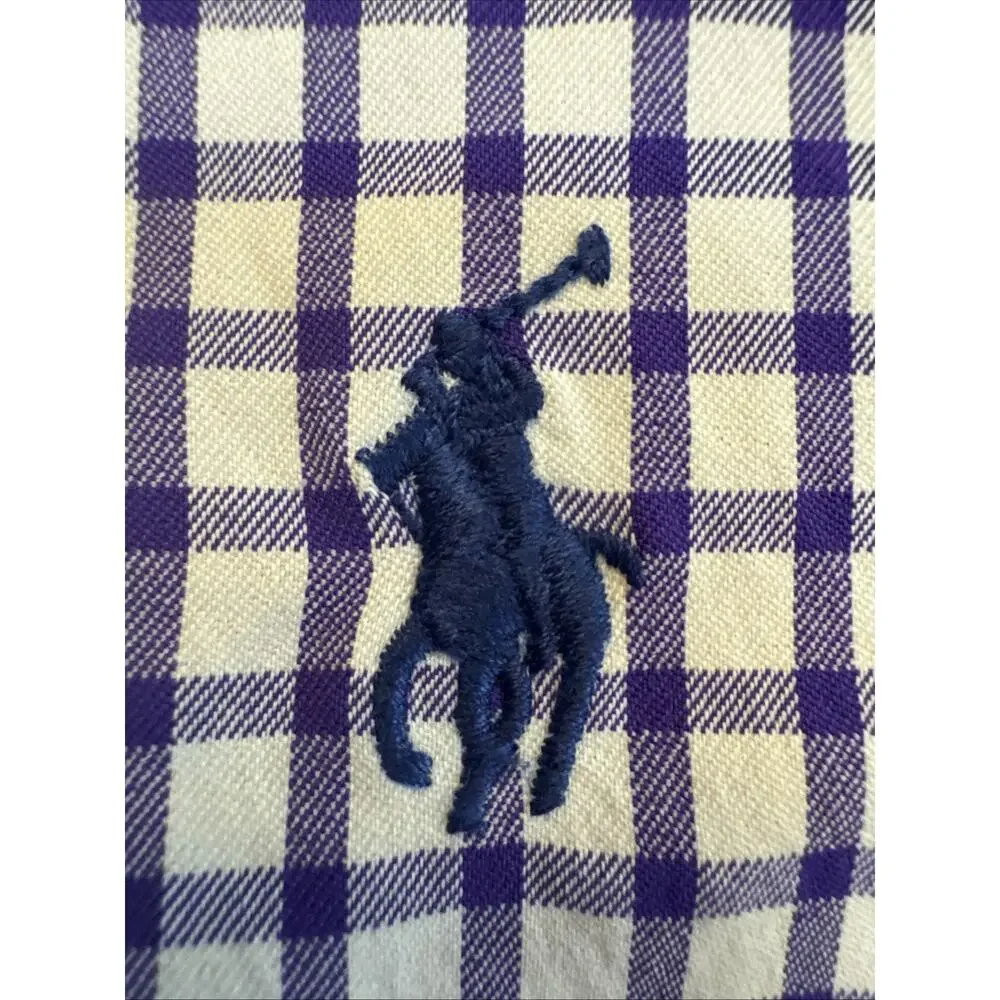 Polo Ralph‎ Lauren Shirt Mens M Purple Check Performance Button Up Long Sleeve